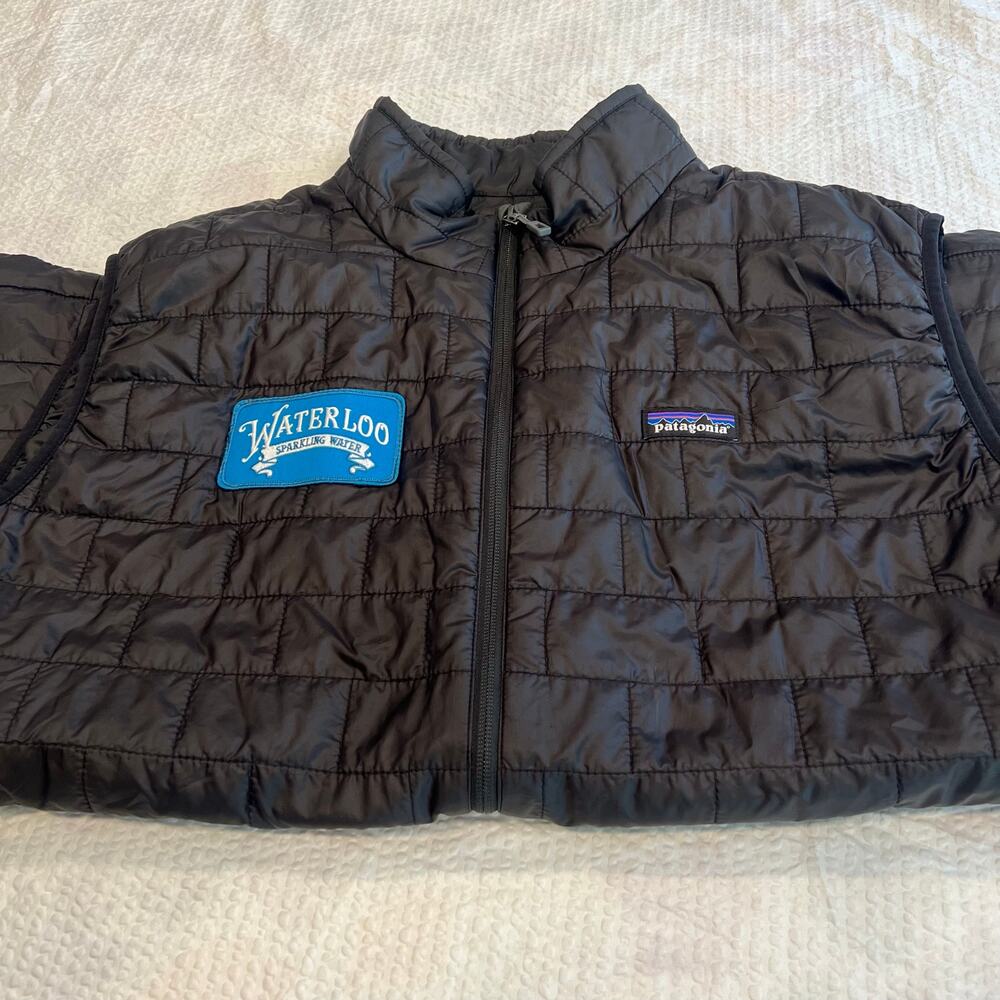 Patagonia black puffer vest *waterloo* logo stitched on XXL men